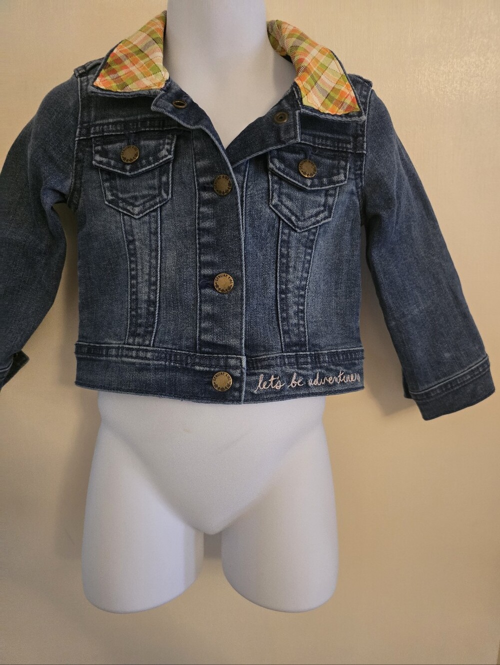 OshKosh Genuine Kids 18M One of a Kind Fall Pumpkin Dogs Denim Jacket - Picture 3 of 9